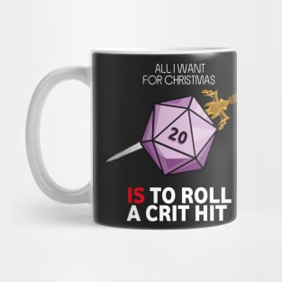 All I Want For Christmas Is To Roll A Crit Hit - Board Games TRPG Design - Dungeon Board Game Art Mug